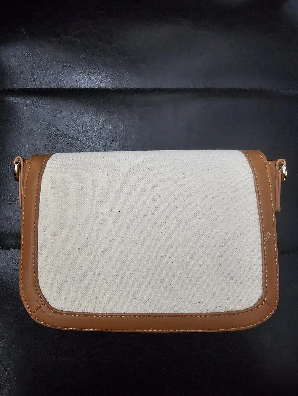 Forever 21 Classic Canvas and Tan Crossbody Bag